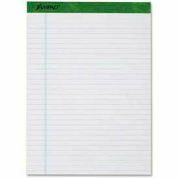 Tops Products PAD, PERF, LTR, WHT, 50SH, RCY Sturdy backing. Perforated for easy sheet removal. Margin line. 20170